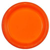 Party Dimensions 9" Plastic Plate, 10 Count, Orange