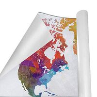 Gift Wrapping Paper Roll Colorful World Map for Birthday,Holiday,Wedding,Baby Shower Gift Wrap - 3Rolls - 58inch x 23inch Per Roll