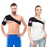 Shoulder Brace with Compression Pad for Men, Women, Right, Left,Adjustable Breathable Neoprene Shoulder Support for Rotator Cuff, Dislocated AC Joint, Bursitis by Cleviss (Pink, L-XL)