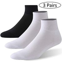 Forcool Non Binding Lightweight Ankle Diabetic Socks for Men and Women, X Large, 2 Pairs White& 1 Pair Black