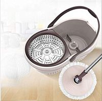 SADDPA Spinning Mop Bucket Set Including 2 Free Microfibre Mop Heads, Stainless Steel Spinner, 360 Degree Mop for Floor Cleaning