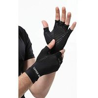 HIGHCAMP Arthritis Gloves for Men Women- Open Finger Copper Heal Compression Relieve for Carpal Tunnel, Swollen Painful Hands, Computer Typing, Everyday Support and More (1 Pairs, Large)