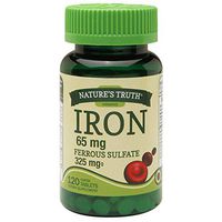 Nature's Truth Iron 65 mg Ferrous Sulfate Coated Tablets - 120 ct, Pack of 2