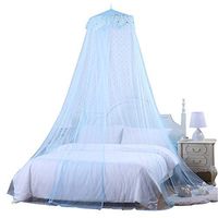 super1798 Lovely Floral Dome Princess Hanging Bed Curtain Canopy Mosquito Fly Insect Net for Kids Room Light Blue