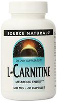 Source Naturals L-Carnitine 500 mg for Metabolic Energy - 60 Capsules