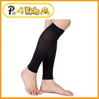 Presadee Kid’s Edition Shin Leg Calf 15-20 mmHg Med Compression Support Active Gym Running Sports Sleeve (Black, L/XL)
