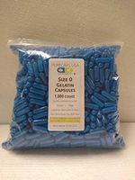 PurecapsUSA - 1,000 Fillable Light Blue Empty Gelatin Capsules - Size 0 (1,000 Joined Capsules)