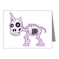 Note Cards (10 Pack) Pink Unicorn Skeleton