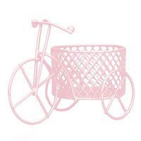 bromrefulgenc Candy Boxes,Candy Container hodler for Wedding Bridal Birthday Party Decors,Cute Iron Tricycle Art Decoration Wedding Sugar Jewelry Container Storage Holder - Pink