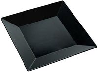 Yanco RM-106BK Rome Square Plate, 6" Length, 6" Width, Melamine, Black Color, Pack of 48