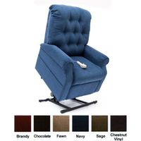 Mega Motion Lift Chair Easy Comfort Recliner LC-200 3 Position Rising Electric Power Chaise Lounger - Navy Blue Color Fabric + Inside the Home Delivery, Setup and Box Removal