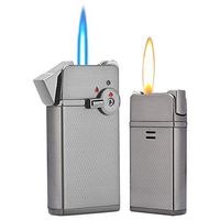 HUOWA Jet Torch Cigar Lighter Soft/Jet Flame Switchable Cigarette Lighter with Adjustable Flame Dial and Rotatable Switch, Butane Refillable for Tobacco Pipe & Cigar