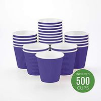 Insulated Paper Coffee Cups - Ripple Wall - Royal Purple - 8 oz - 500ct Box - MATCHING LIDS SOLD SEPARATELY: RWA0360B, RWA0360W, RWA0328LG, RWA0328GR, RWA0328HP, RWA0283W, RWA0283B