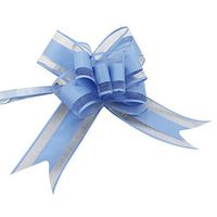 Norbi 10 Wedding Pull Flowers with Tulle Tails Christmas Pull Bows for Wedding Car Door Fruit Basket Gift Box-Blue