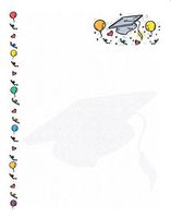 Graduation Cap & Balloons Stationery Printer Paper 26 Sheets