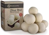 Wool Dryer Balls - Natural Fabric Softener, Reusable, Reduces Clothing Wrinkles and Saves Drying Time. The Large Dryer Ball is a Better Alternative to Plastic Balls and Liquid Softener. (Pack of 12)