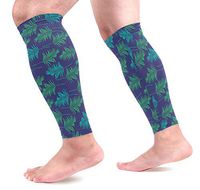 KEAKIA Palm Leaves Pattern Calf Compression Sleeves Shin Splint Support Leg Protectors Calf Pain Relief for Running, Cycling, Travel, Sports for Men Women (1 Pair)