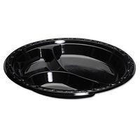 Genpak BLK13 Silhouette Plastic Dinnerware, Plate, 10.25 in, Black, 100/PK, 4 PK/CT