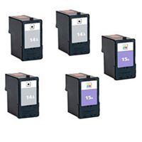 Amsahr 18C2080 Lexmark 18C2190/18C2200 Remanufactured Replacement Ink Cartridges Set of 2 Black and 1 Color Ink