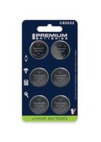 Premium Batteries Panasonic CR2032 3V Lithium Coin Cell Batteries Child-Safe (6 Pack)