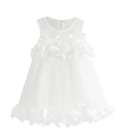 WuyiMC Princess Dress, Toddler Baby Girls Lace Sleeveless Tulle Summer Vest Dresses (White, 2-3 Toddlers)
