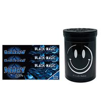 Herb Airtight Container Fresh Kettle with Juicy Jay's Black Magic 1.25 Flavored Hemp Rolling Papers 3 Count DC Crafts Nation- Happy Face