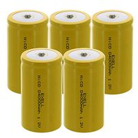5x Exell D Size 1.2V 4000mAh NiCD Button Top Rechargeable Batteries for meters, radios, hybrid automobiles, high power static applications (Telecoms, UPS and Smart grid), radio controlled devices