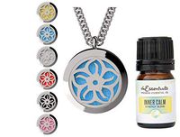 mEssentials Lotus Essential Oil Diffuser Necklace Stainless Steel Locket Pendant with 24" Chain, oil, and pads in Gift Box