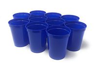 CSBD Stadium 16 oz. Plastic Cups, 10 Pack, Blank Reusable Drink Tumblers for Parties, Events, Marketing, Weddings, DIY Projects or BBQ Picnics, No BPA (Blue)