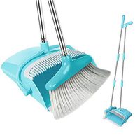 FGY Broom and Dustpan Set - Standing Upright Dust Pan w/Extendable 36"/48" Long Handle Broom[2Size] - 3L Capacity, 10" Great Edge, Lightweight & Robust, for Kitchen, Pet House, Office, Outdoor, Indoor