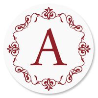 Personalized Ornate Initial Envelope Seals - Set of 144 Self-Adhesive, Flat-Sheet, 1-1/2" Sticker Seals, By Colorful Images