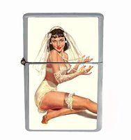 Customized Collectables Pinup Girl Bride Vintage Sexy Flip Top Oil Cigarette Lighter