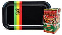 Juicy Jays Juicy Jones Pre-Rolled Watermelon Flavored Cones (Full Box of 24 Cones) with Rolling Paper Depot Rolling Tray (Rasta Racer)