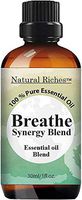 Natural Riches Breathe Essential Oil Blend - Blend Helps Relief Sinus Colds Allergy Flu Cough Congestion - Peppermint Eucalyptus - 30 ml