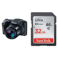 Canon PowerShot SX420 Digital Camera Black with 32GB SanDisk Memory Card