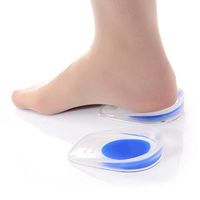 BOOLAVARD Pair of Silicone Gel Heels in 100% Medical-Grade Silicone Medium, Plantar Heel Bone Spina for Orthotics Silicone Gel Shoe Insoles