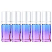 5Pcs 5ml Roller Bottles for Essential Oils Stainless Steel Ball-Travel Perfume Bottle Refillable-Glass Roller Bottles with Stainless Steel Ball-Portable Perfume Refillable Bottle (N05)