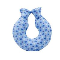 Simple Small U-Type 1.6 L Hot Water Bottle with Fabric Cover, Blue (Heart-Shaped)