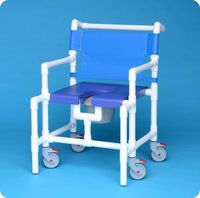 Oversize Shower Chair Commode - SCC8250OSBMSMM - Blue Molded Seat - Maroon Mesh Backrest
