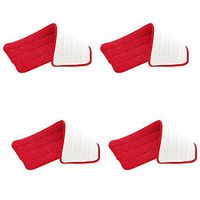 Rubbermaid - Reveal Mop Microfiber Cleaning Pad, Red, 15" Wide (4-Pack)