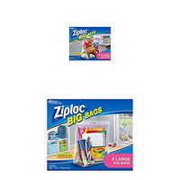 Ziploc Big Bag Double Zipper, X-Large, 4-Count and Big Bags, Large, 5 Count