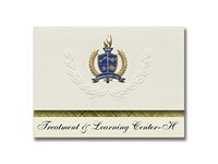 Signature Announcements Treatment & Learning Center-H (Humboldt, IL) Graduation Announcements, Presidential style, Elite package of 25 with Gold & Blue Metallic Foil seal