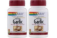 Solaray Enteric Coated Garlic 500 Milligrams Per Capsule Dietary Supplement (60 Vegetarian Capsules) Pack of 2