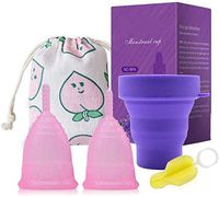 DFENCE Menstrual Cup Set-Tampon and Pad Alternative, Menstrual Cup Made of Medical Grade Silicone for A Better Monthly Cycle and Feel at Ease, Women's Essentials