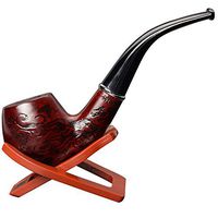 Classic Tobacco Smoking Wood Pattern Pipe with Stand