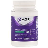 Advanced Orthomolecular Research AOR Breath Biotics, Wintermint Flavor with Blis K12, 60 Lozenges