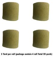 KVR Natural Burlap Jute Fabric Wedding Events Party and Home Décor Twin Best Art Craft Christmas Gardening Application Hemp Ribbon for Wrapping, Packaging etc (Olive, 20 Meter)
