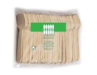 Perfect Stix Green Spoon 95- Wooden Square Compostable Cutlery Taster Spoon with Concave, 3-1/2" Length, 300 Count