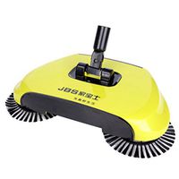 YJBear 360 Rotary Manual Floor Dust Sweeper Household Cleaning Hand Push Sweeper Broom Without Electricity 3 in 1 Portable Sweeping Machine Yellow