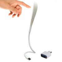 USB Light, Premium Reading Light with 3 Brightness Setting Touch-Switch, Laptop Light with Flexible Gooseneck (White)